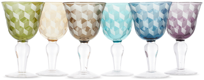 Polspotten Multicolor Blocks Wine Glass Set