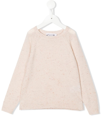 Bonpoint Kids' Crew-neck Cashmere Jumper In Nude