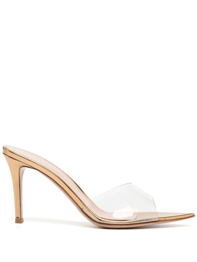 Gianvito Rossi Elle 85mm Transparent Mules In Brown