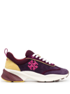 Tory Burch Good Luck Mixed Media Trainers In Purple Pink Pur