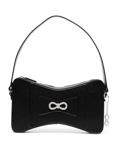 Mach & Mach Large Camille Leather Shoulder Bag In Nero