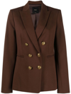 Pinko Alexia Double Breasted Blazer In Brown