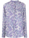 Isabel Marant Paisley-print Long-sleeve Shirt In Blau