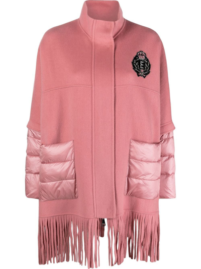 Ermanno Firenze Padded-detail Fringed Jacket In Rose