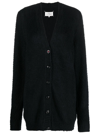 Maison Margiela Longline Knitted Cardigan In Black