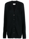 Maison Margiela Button-front Stitched Cardigan In Schwarz