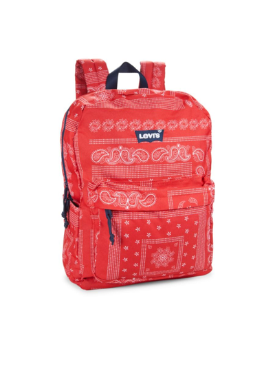 Levi's Kids' Boy's Bandana Print Backpack In New Red