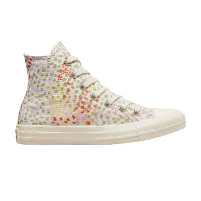 Pre-owned Converse Wmns Chuck Taylor All Star High 'floral Print - Egret' In White