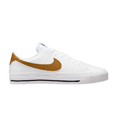 Pre-owned Nike Wmns Court Legacy Next Nature 'white Gold Suede'