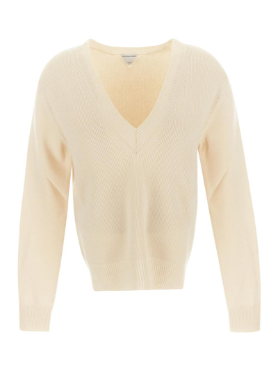 Bottega Veneta Seasalt Compact Sweater In White