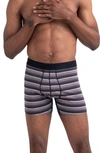 Saxx College Stripe Droptemp Cooling Cotton Blend Slim Fit Boxer Briefs