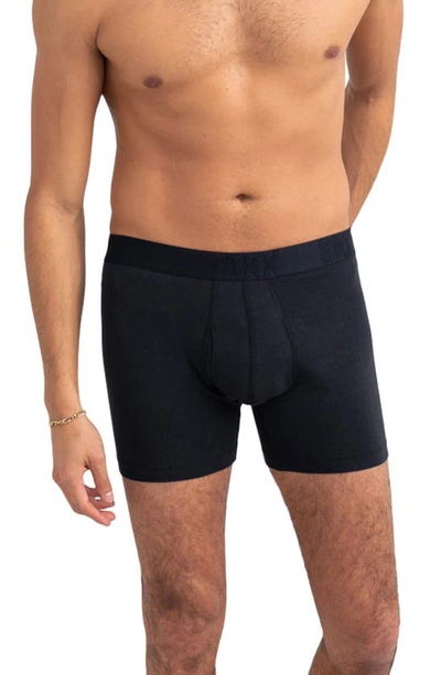 Saxx Droptemp™ Cooling Cotton Slim Fit Boxer Briefs In Black