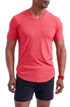 Goodlife Tri-blend Scallop V-neck T-shirt In Pink