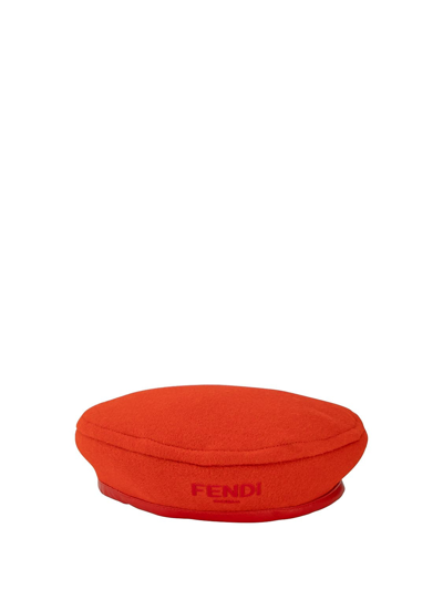 Fendi Kids Hat For Girls In Red