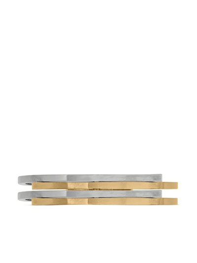 Saint Laurent Articule 2 Stacked Bangle In Gold