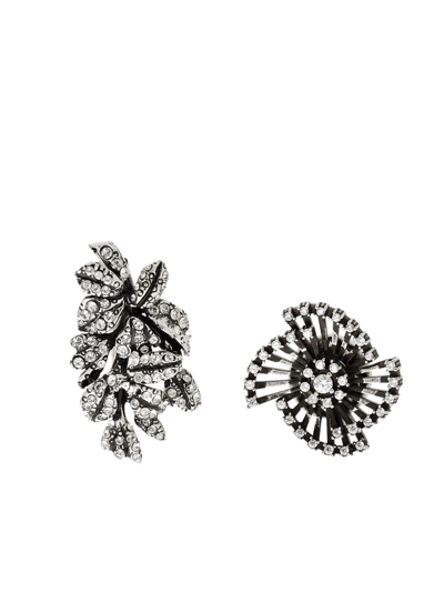 Saint Laurent Spiral Brooch Set In Silver