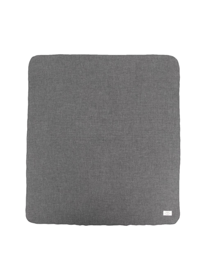 Teddy & Minou Cotton Woven Reversible Blanket In Grey