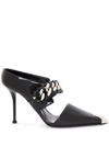 ALEXANDER MCQUEEN POINTED-TOE PATENT-LEATHER MULES