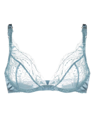 Fleur Of England Lace Plunge Bra In Blue