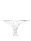 Fleur Of England Sigrid Ouvert Lace Briefs In Grey