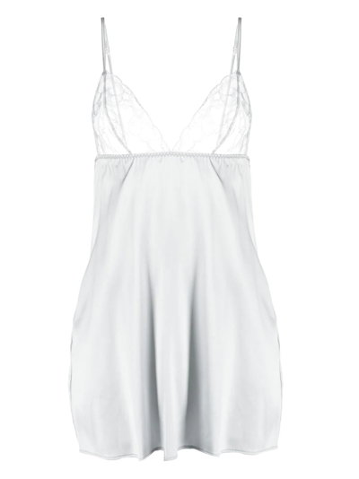 Fleur Of England Sigrid Silk Slip In Grey