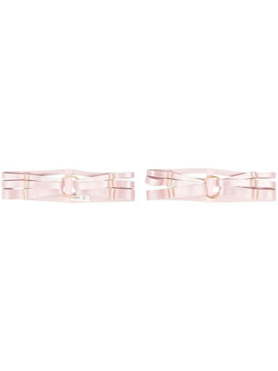 Bordelle Rose Multi-strap Garters In Pink