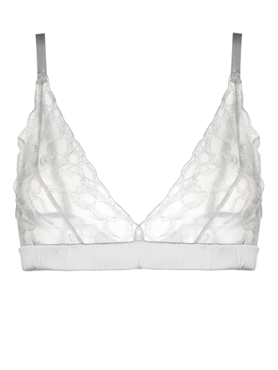 Fleur Of England Sigrid Non-wired Bralette In Grey