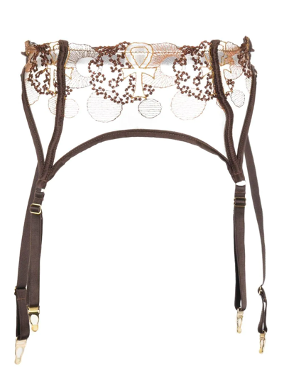 Ihuoma Divine Feminine Embroidered Suspender In Brown