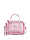 Miu Miu Metallic-effect Transparent Mini Bag In Pink