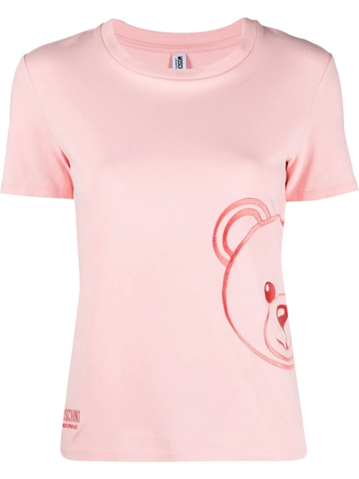 Moschino Teddy Bear Motif Pyjama Top In Pink