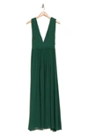 Love By Design Athen Plunging V-neck Maxi Dress In Emerald