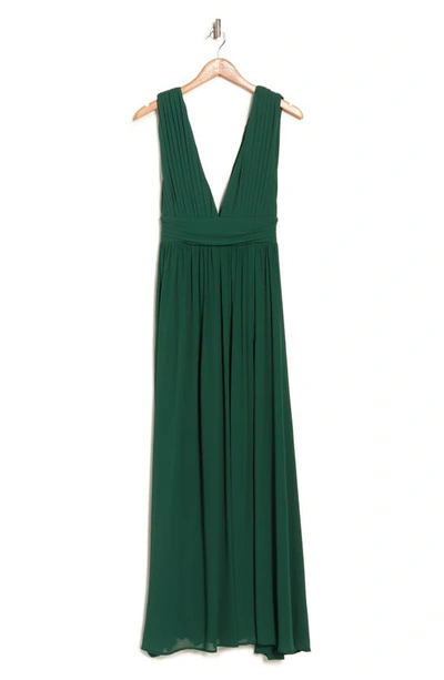 Love By Design Athen Plunging V-neck Maxi Dress In Emerald