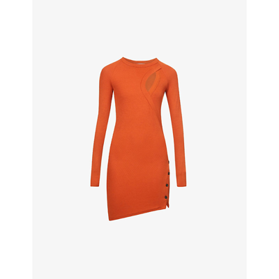 Alix Nyc Pratt Cut-out Stretch-jersey Mini Dress In Orange