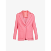 Palm Angels Track Side-stripe Cotton-blend Blazer In Fuchsia White