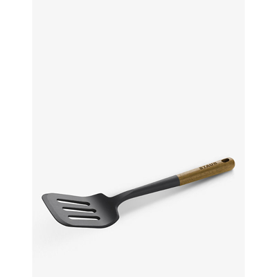 Staub Branded Silicone And Wood Turner 31cm In Dark Brown