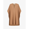 VALENTINO BRAND-PLAQUE TURTLENECK WOOL AND CASHMERE-BLEND PONCHO