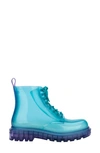 Melissa Coturno Combat Boot In Clear Lilac/blue