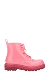 Melissa Coturno Combat Boot In Clear Pink/pink