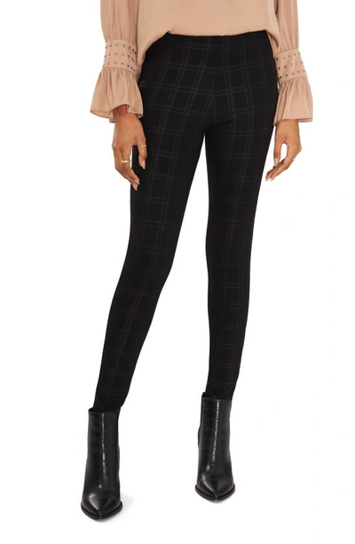 Vince Camuto Plus Size Plaid Leggings In Rich Black