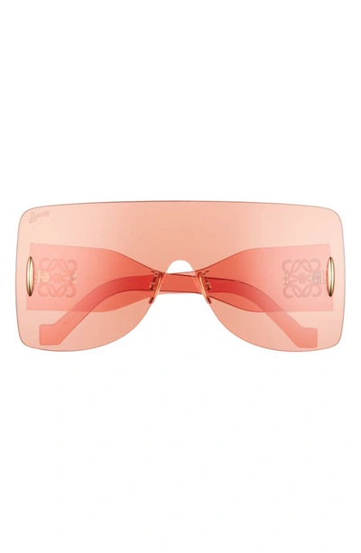 Loewe Anagram Mask 144mm Oversize Square Sunglasses In Orange