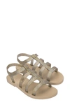 Melissa Sun Rodeo Water Resistant Cage Sandal In Beige/ Clear Glitter Silve