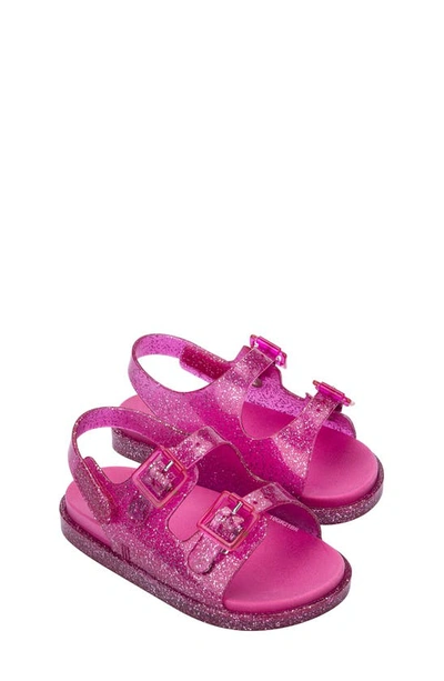 Mini Melissa Kids' Buckle Strap Sandal In Pink Glitter Mix