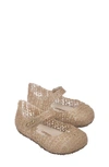 Mini Melissa Kids' Campana Mary Jane In Beige Glitter