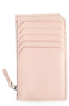 Royce New York Personalized Card Case In Light Pink- Silver Foil