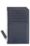 Royce New York Personalized Card Case In Navy Blue- Gold Foil