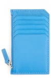 Royce New York Personalized Card Case In Light Blue- Gold Foil