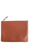 Royce New York Personalized Leather Travel Pouch In Tan- Deboss