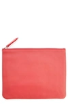 Royce New York Personalized Leather Travel Pouch In Red- Gold Foil
