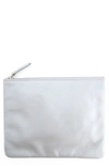 Royce New York Personalized Leather Travel Pouch In Silverilver Foil