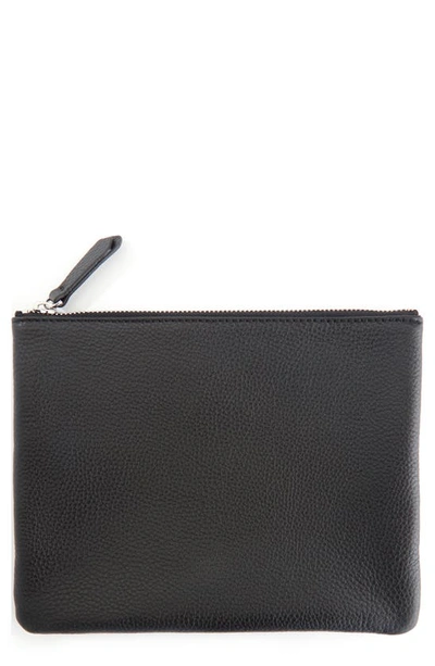 Royce New York Personalized Leather Travel Pouch In Black- Deboss